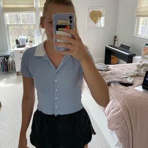 Blue and White Striped Carolyne Top